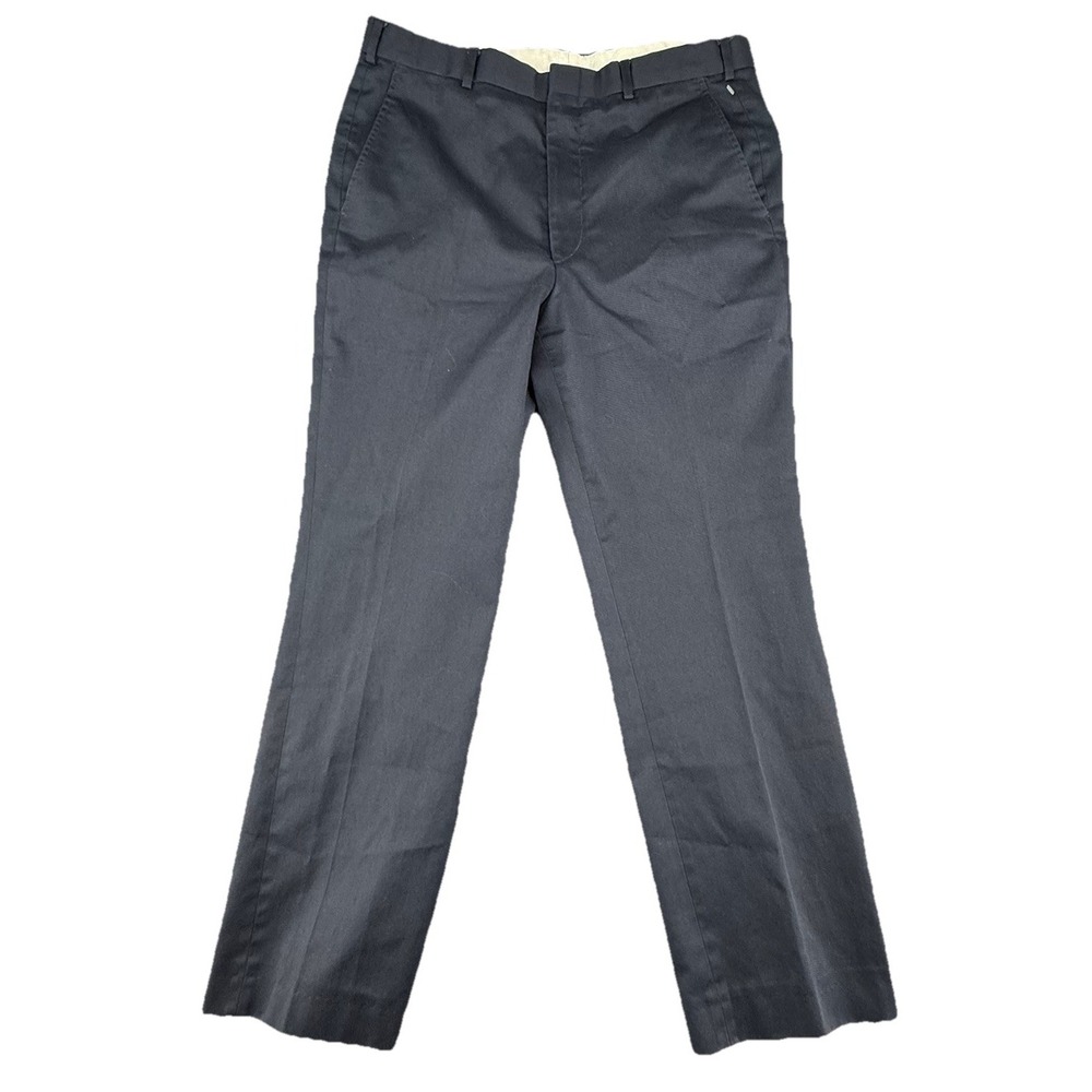LL Bean Pants‎ Men Size 35 Navy Blue Mid Rise Classic Fit Straight Cotton Basic